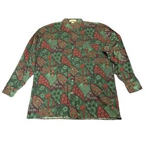 Vintage Expressions Worldwide Men's Abstract Long Sleeve Button Down Shirt Sz L